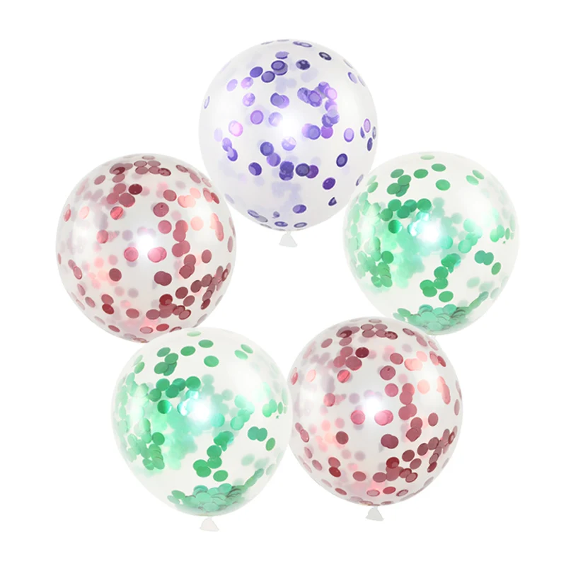 5 шт./партия блестящие конфетти воздушные шары для дня рождения прозрачные латексные воздушные шары для свадебной вечеринки украшения для детей