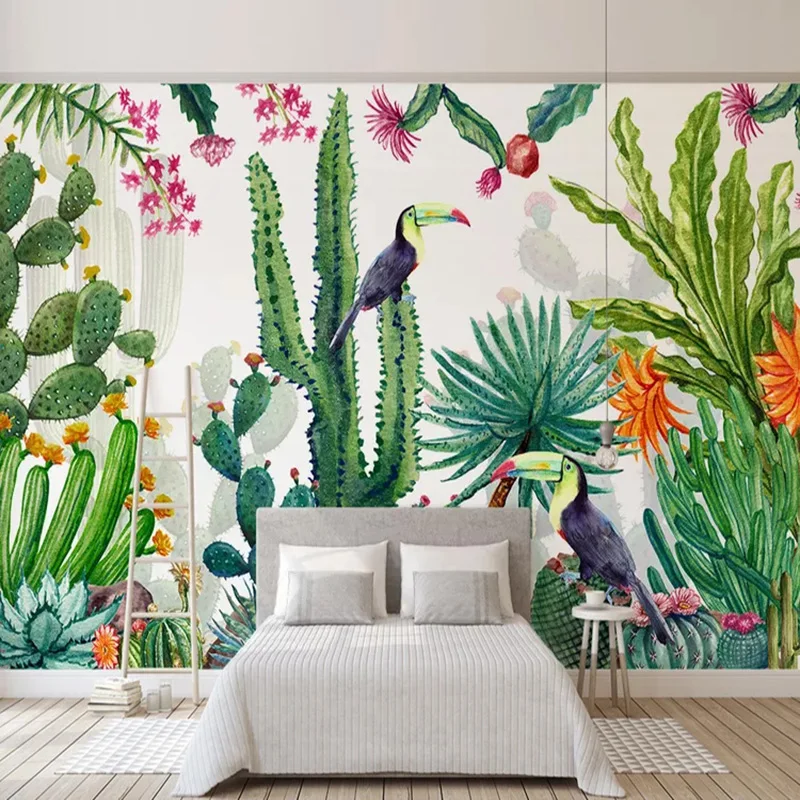 

3D Wallpaper Modern Nordic Style Tropical Plants Flowers Photo Wall Murals Living Room TV Sofa Bedroom Home Decor Wall Painting