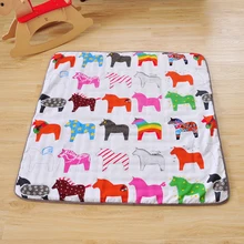 Ins Fashion Cute Designer Kids Baby Climbing Play Mat Baby Toy Carpet Puzzle Mat Infant Play Mat Square Cotton Rug 120*120CM