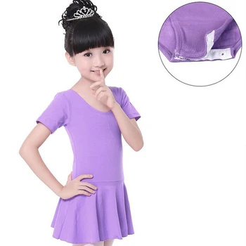 

Girls Cotton Jumpsuit Summer Practice Suits Open Coveralls Long Sleeves Gymnastics Ballet Leotards