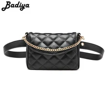 Дизайнерский великолепный брендовый ремень поясная сумка в клетку для женщин Регулируемые поясные сумки с металлической цепочкой через плечо сумка для женщин