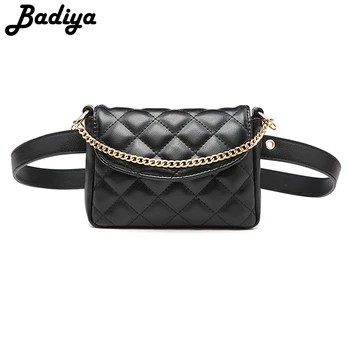 

Designer Luxury Brand Belt Fanny Packs Plaid Waist Bag for Women Adjustable Belt Bags Metal Chain Crossbody Bum Bag Ladies