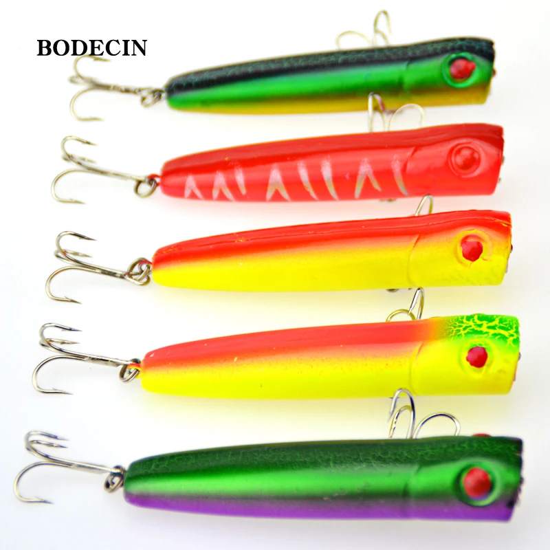 5PCS Popper Wobblers Fishing Lures Wobbler 8.5CM Lure Artificial Hard