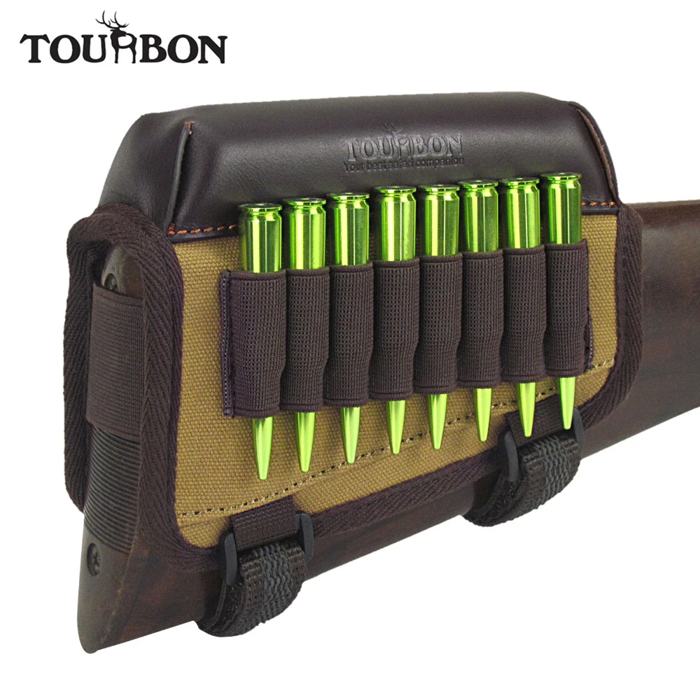Cena Tourbon polowanie taktyczne Rifle policzek reszta Riser Pad w Ammo wkłady Bullet Holder Carrier płótno i skóra akcesoria do pistoletu
