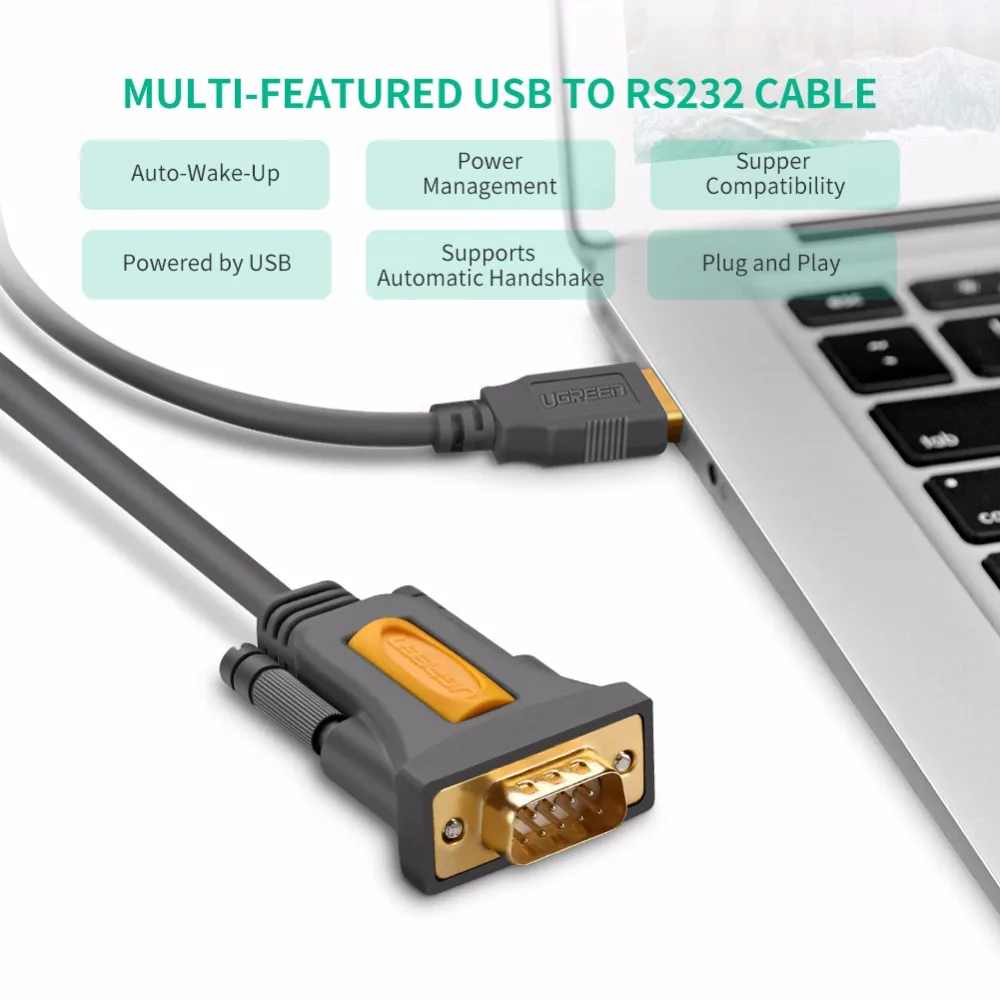 Ugreen USB к RS232 COM Порты и разъёмы Серийный PDA 9 DB9 Булавки Кабель адаптер плодовитый