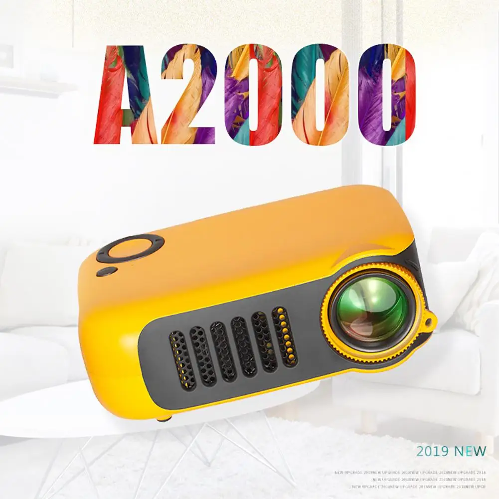 

A2000 Mini LCD Projector LED Entertainment Portable Projection Device Support 1080P HD for Home Office