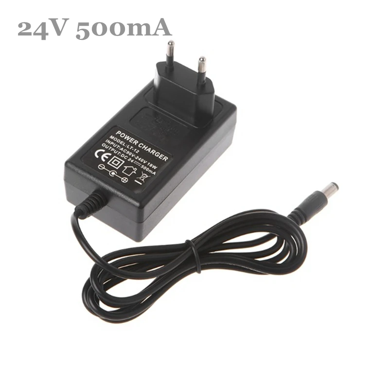 

EU Standard 24V 0.5A Lead Acid battery Charger Electric Scooter E-bike Charger DC 27.6V 500mA 5.5*2.1mm DC Output