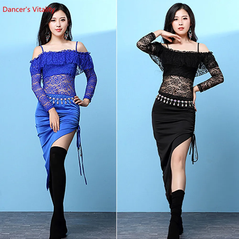Buy Women Belly dance dress Long sleeve Lace Strap