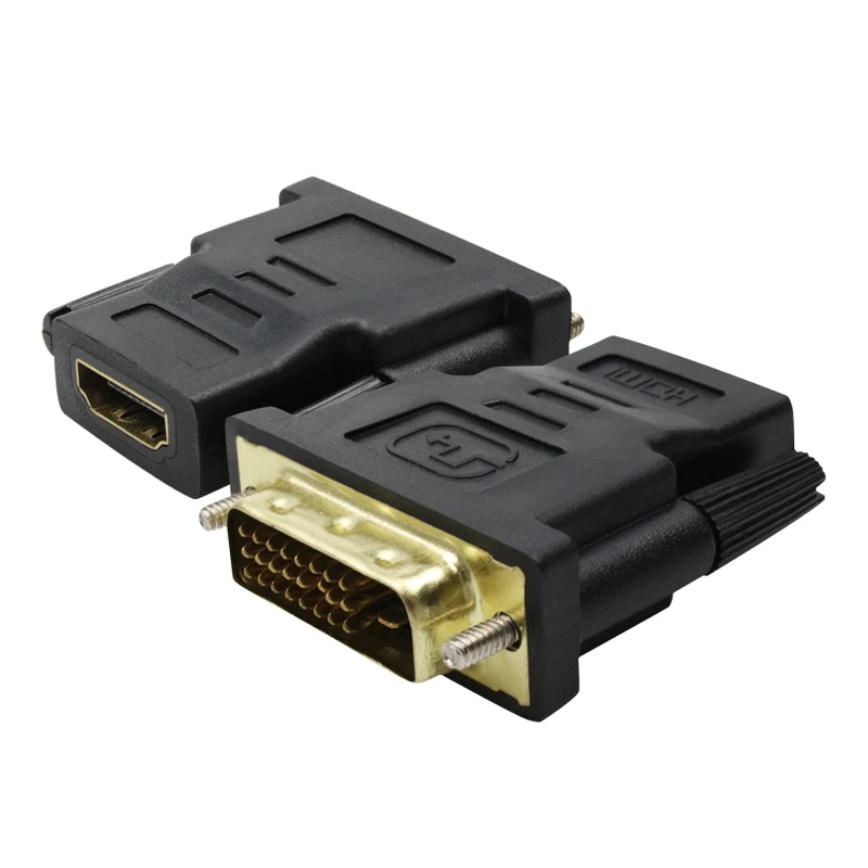 DVI 24+ 1 к HDMI адаптер Кабели мужчин и женщин 24 К позолоченный штекер 1080P для HDTV кабель конвертер HDMI к DVI Проектор Монитор - Цвет: Black