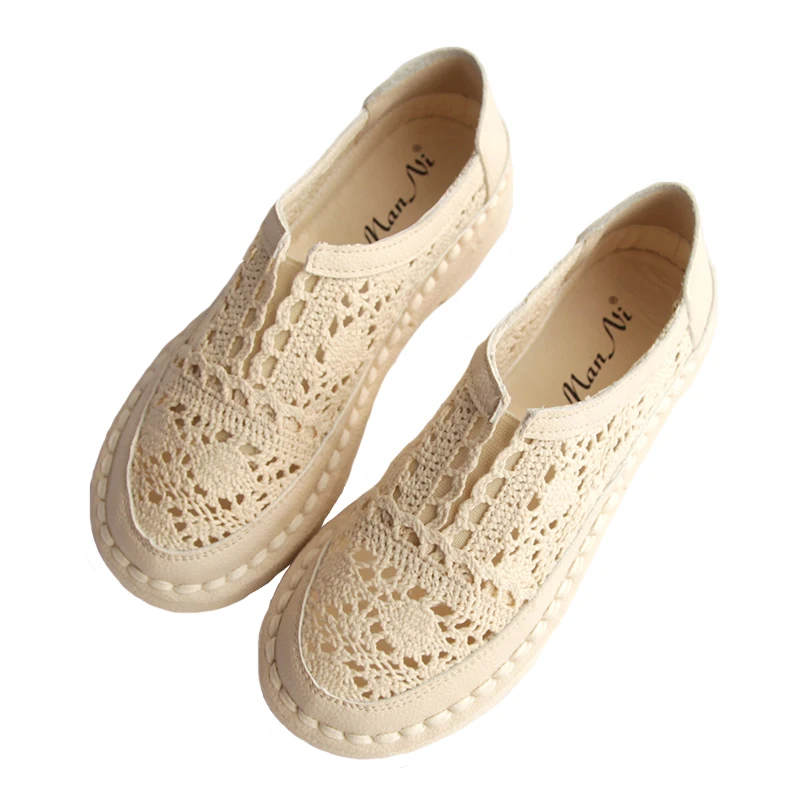 

Literary small fresh cotton and linen spring and summer models mesh hollow fisherman shoes retro flat shoes students shoes