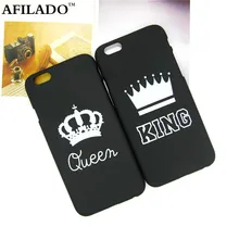 Fashion Brand King Queen Hard Plastic Ultra Thin Back Covers for Apple font b iPhone b