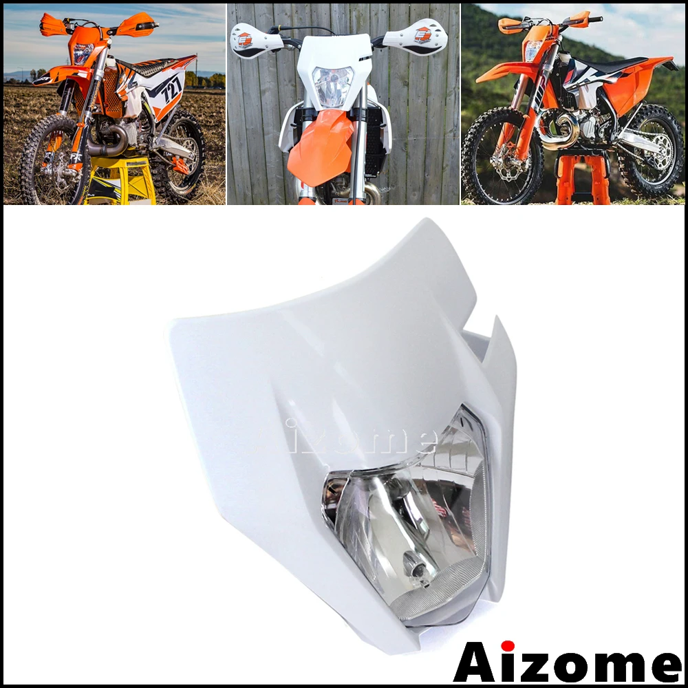 

Universal Enduro Dirt Bike Headlight For KTM MX EXC SX F XCF XC 250 300 350 450 500 2016 2017 2018 Off Road Headlamp Fairing