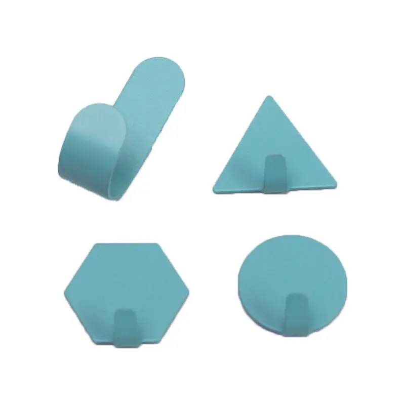 4 قطعة الذاتي لاصق معدني هندسية لزجة السنانير مفتاح منشفة القماش قبعة تخزين شماعات حامل المنظم الحمام المطبخ ديكور المنزل