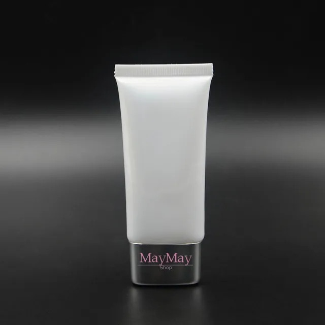 2pcs 50g White Silver Empty Storage Travel Tube Cosmetic Hand Cream Jar