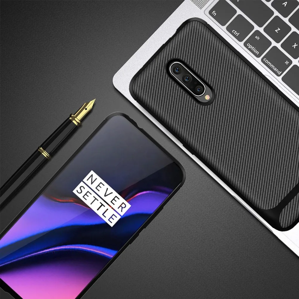

GKK Carbon Fiber Case for Oneplus 7 Case Soft Carbon Fiber TPU Reinforce Anti-shock Black Cover for Oneplus 7 Case Coque Fundas