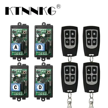 

KTNNKG 4PCS 1CH Remote Relay Receiver AC 85V 110V 220V Universal Wireless Remote Switch Module for RF 433 Mhz Remote Controls