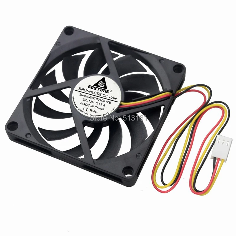 80mm 12v fan 3pin 9