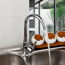 RU Küche Waschbecken Moderne Küchenarmatur Deck Montiert Chrom Poliert Becken Wasserhahn Heißen und Kalten Wasser Swivel Mischbatterien