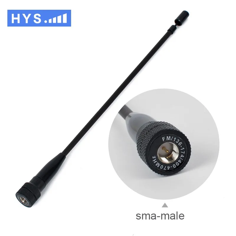2PCS HYS TC 669ET SMA Male Antenna 145MHZ&435MHZ Flexible Ham Handheld