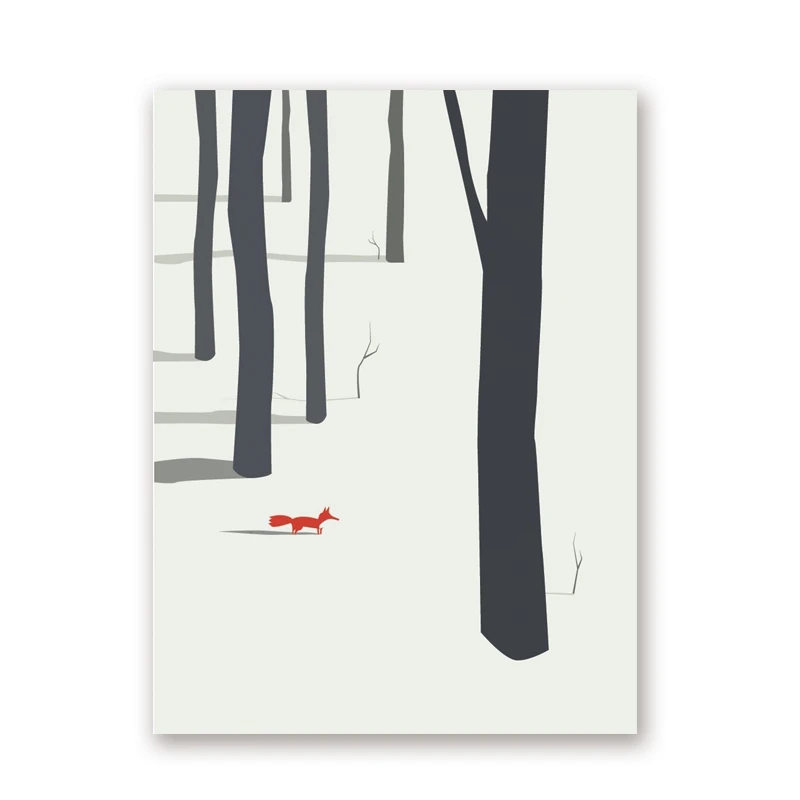 Winter-Landscape-Poster-With-Forest-And-Fox-Canvas-Art-Print-Wall-Picture-Nordic-Landscape-Tree-Canvas (4)