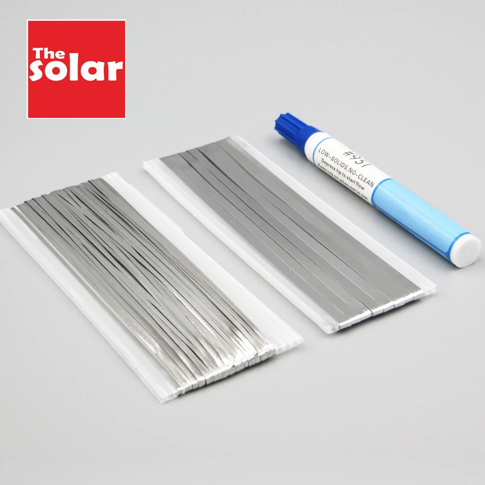 

20 Meters Tabbing Tab Wire + 2 Meters PV Ribbon Bus Wire + 1pc 951 Soldering Rosin Flux Pen For DIY Soldering Solar Cell Panel