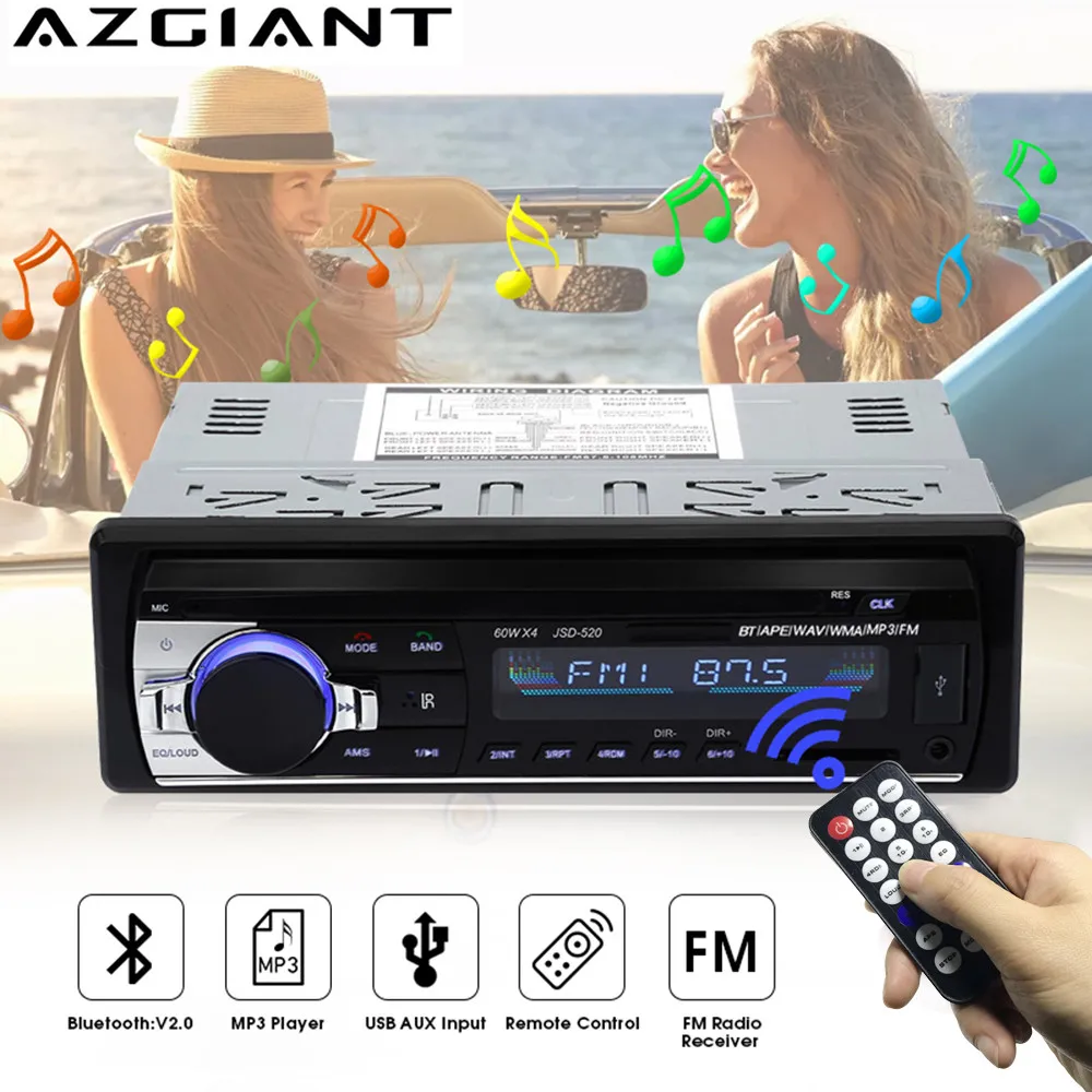 AZGIANT 1 Din 7 ''HD цифровой дисплей выдвижной экран автомобиля MP4 MP5 плеер стерео fm-передатчик автомобильный аудио радио