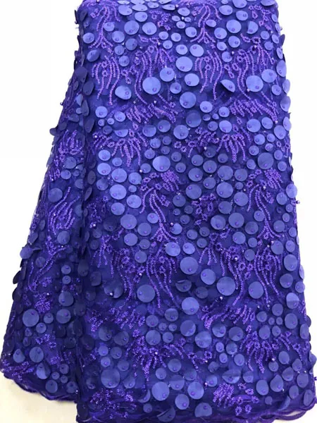 

PURPLE Latest Nigerian Tulle Lace 2019 French Net Beaded Lace Fabric For Nigerian Wedding Embroidery African Lace Fabric ELL3740