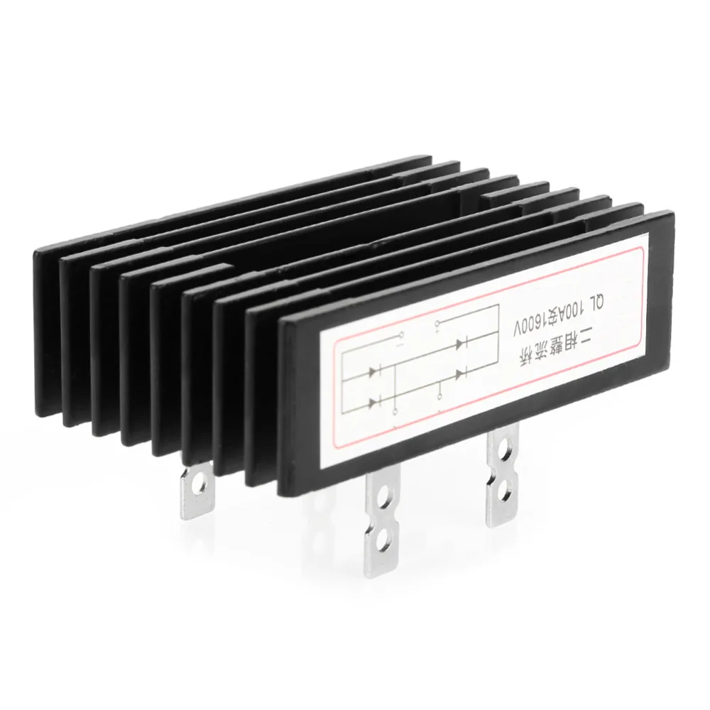 

1pc Bridge Rectifier 100A Amp 1600V Voltage 2-Phase Diode Bridge Rectifier High Power Black Diode Bridge Rectifier