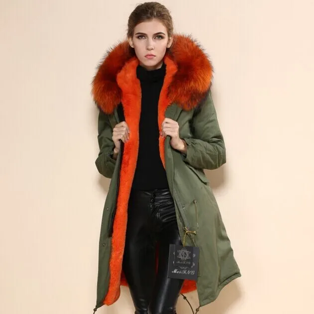 Italy Name Brand Long Designer Fashion Mr Mrs Jackets Real Fur trim ...
