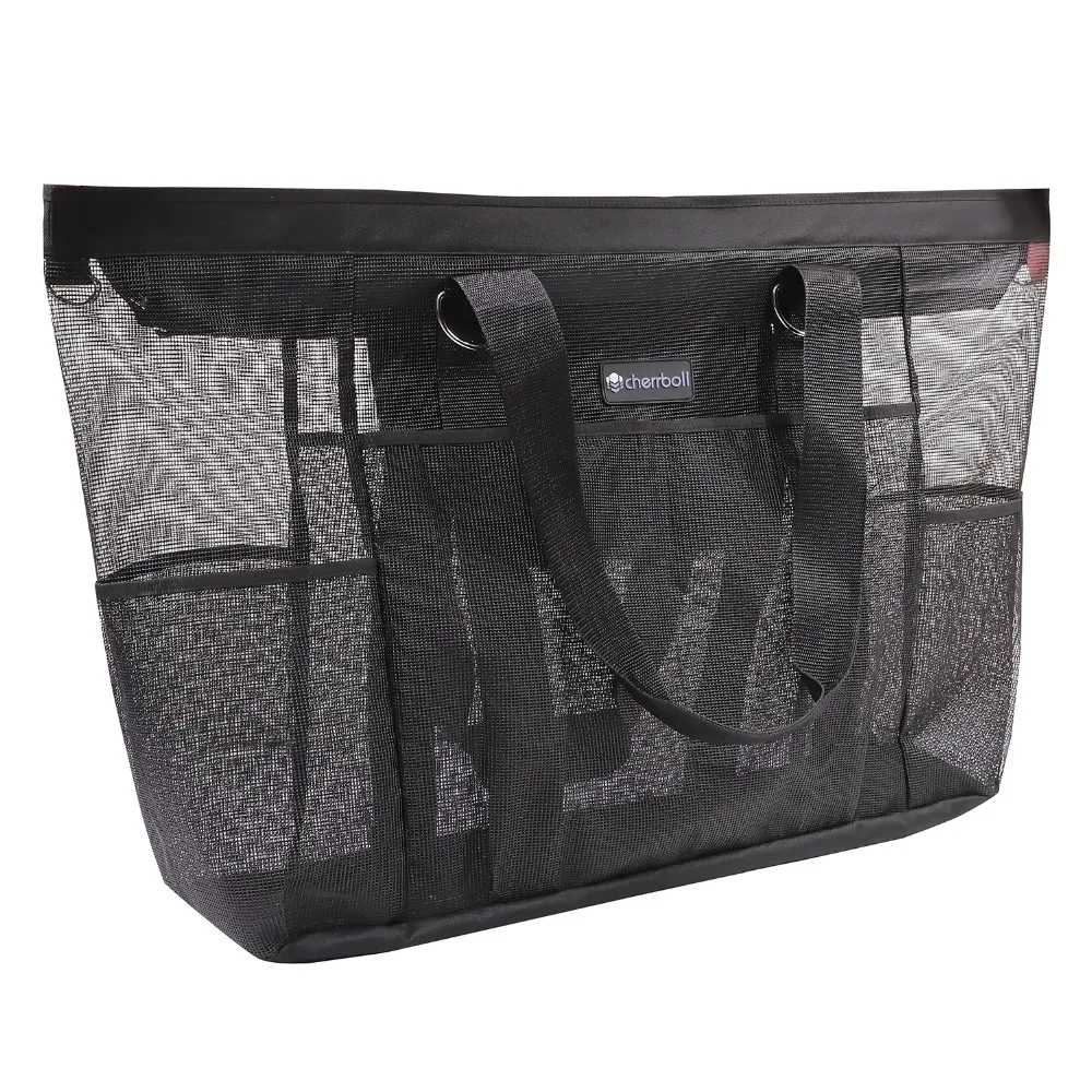 Beach Bag Tote Cherrboll Oversized Waterproof Mesh Bag for Toy Grocery Pool