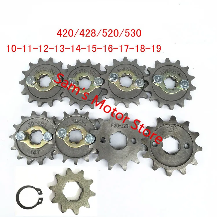

420/428/520/530 10/11/12/13/14/15/16/17/18/19 Teeth ATV Dirt Bike Motorcycle Chain Sprockets