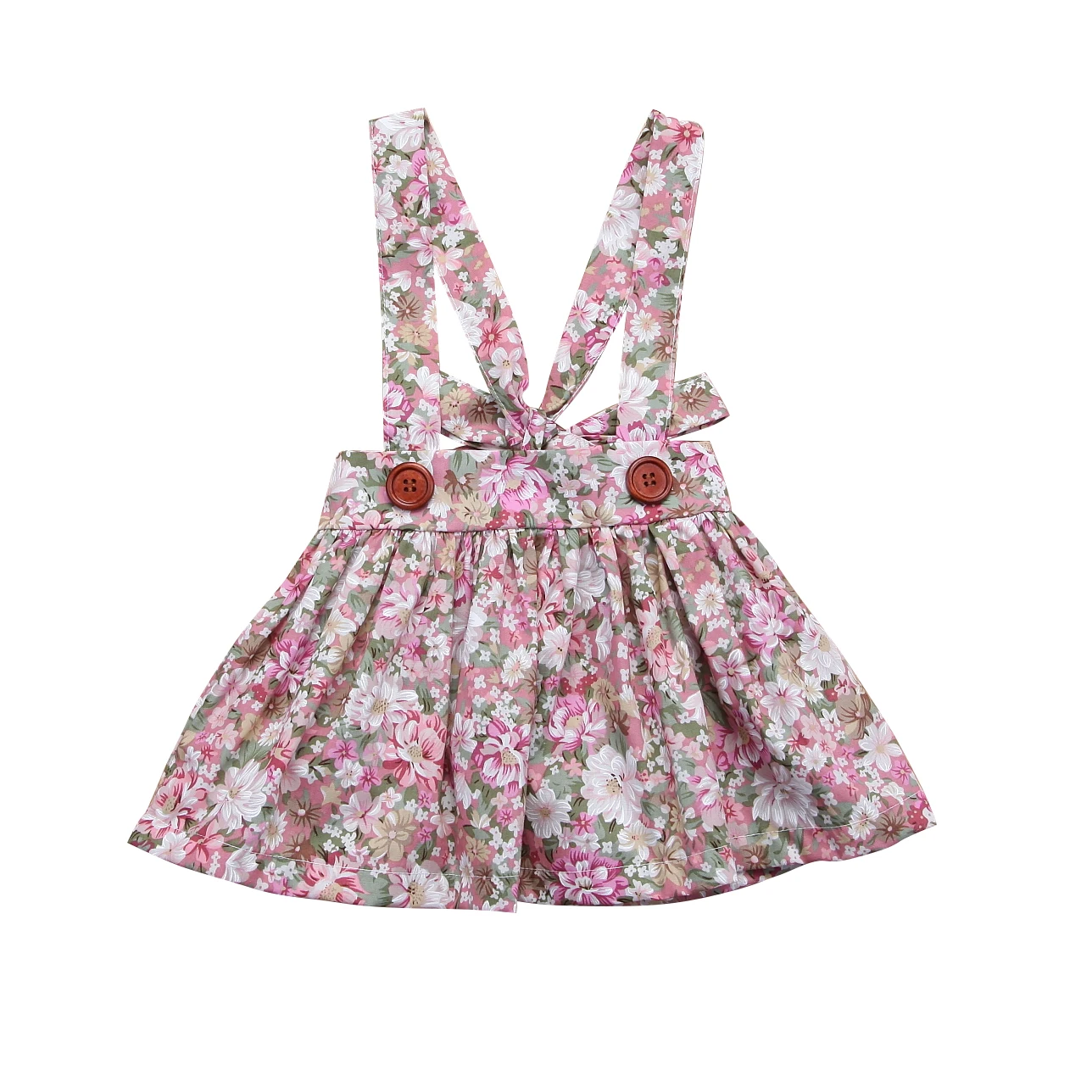

Cute Newborn Kids Baby Girls Clothes Party Princess Bib Strap Floral Skirt