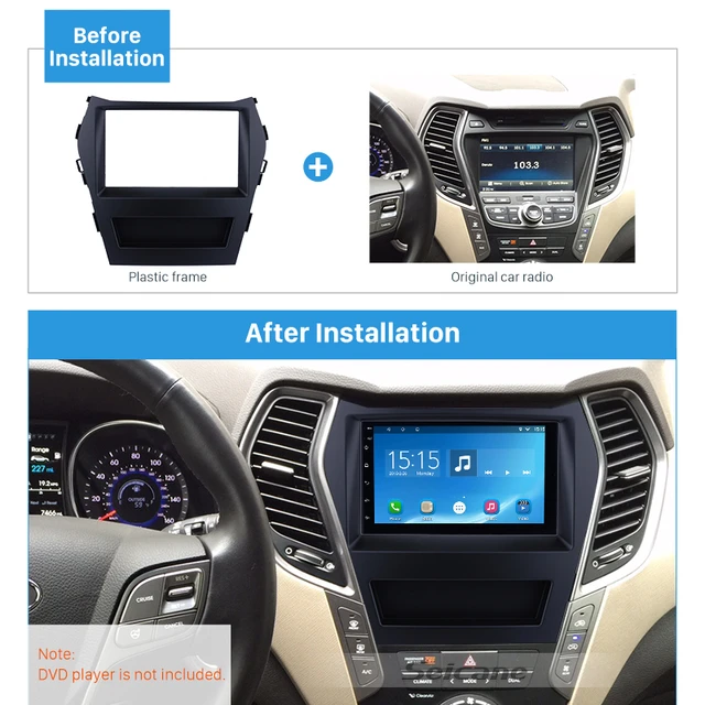 Seicane 2Din Auto Radio Fascia Rahmen Für Hyundai Santafe IX45 DVD