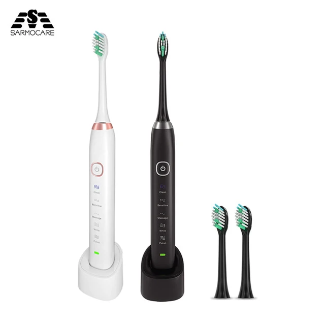 

Electric Toothbrush S100 Ultrasonic Sonic tooth brush Wireless rechargeable battery IPX7 Waterproof included extra brushes head