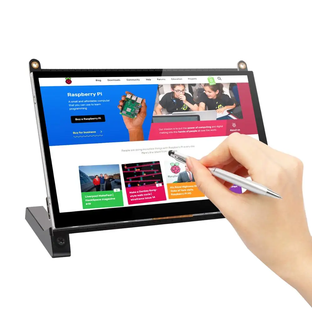 

7 Inch Touch Screen, Eviciv Portable Monitor IPS Display 1024X600 16:9 Built-in Dual Speakers Compatible with USB HDMI Raspberry