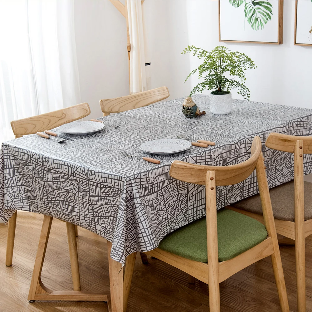 

PVC Printing Tablecloth Waterproof Disposable Table Cover Simple Household Table Cloth Mat