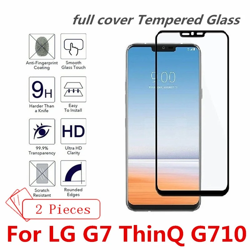 2 шт. закаленное стекло для LG G7 ThinQ крышка экран защитный смартфон Чехол 9 H дюймов