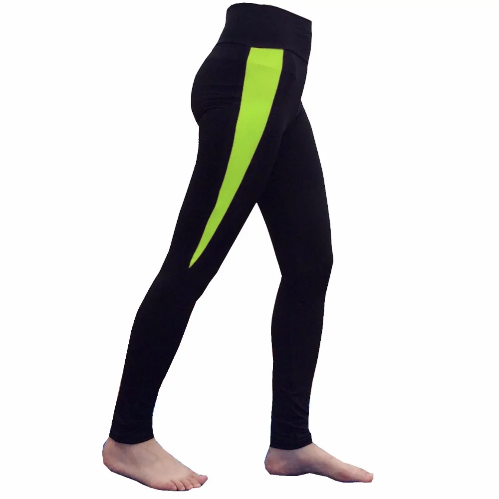 

NORMOV Workout Women Leggings Casual High Waist Elastic Push Up Color Block Patchwork Ankle Length Spandex Leggings