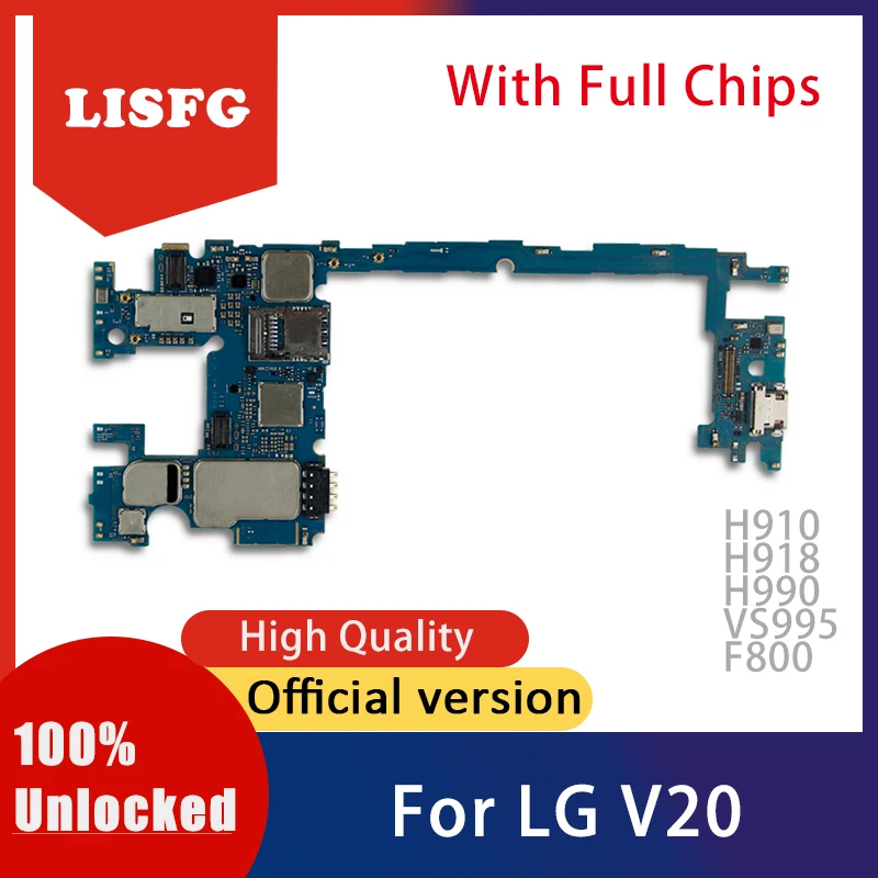 

Unlocked For LG V20 Motherboard H910 H918 H990 VS995 F800,Disassemble Logic Main Board For LG V20 Motherboard With Full Chips