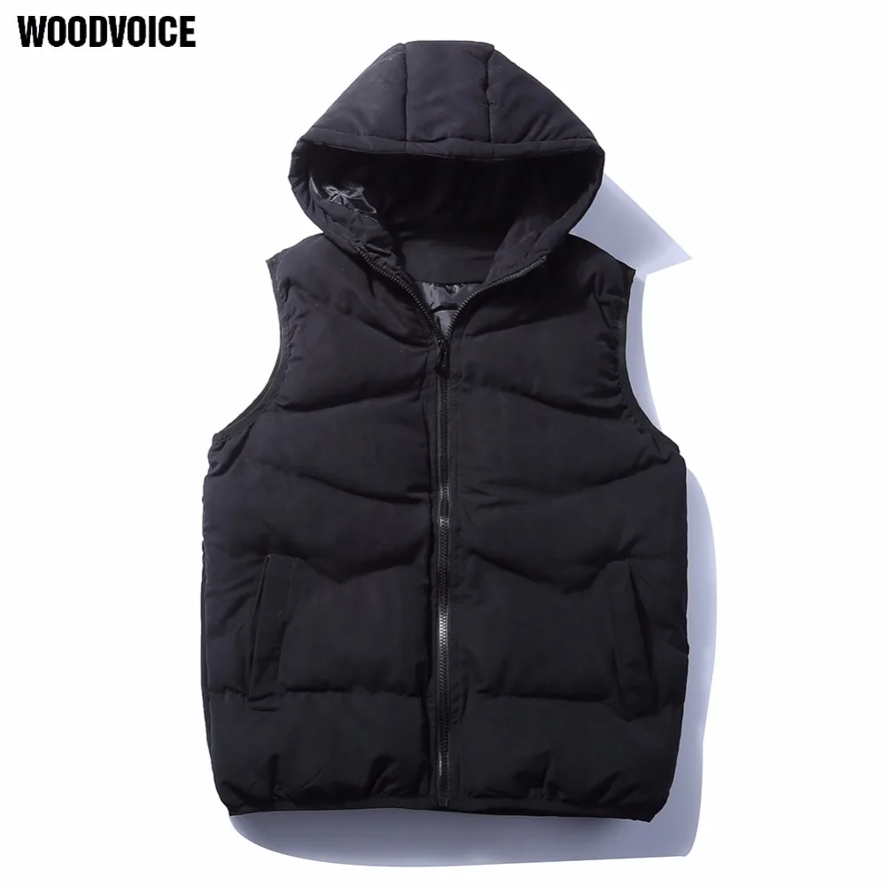 Woodvoice Autumn And Winter Male Vest Waistcoat Solid Color Casual Cotton-padded Jacket Coat Men's Outerwear Vest Plus Size 5XL