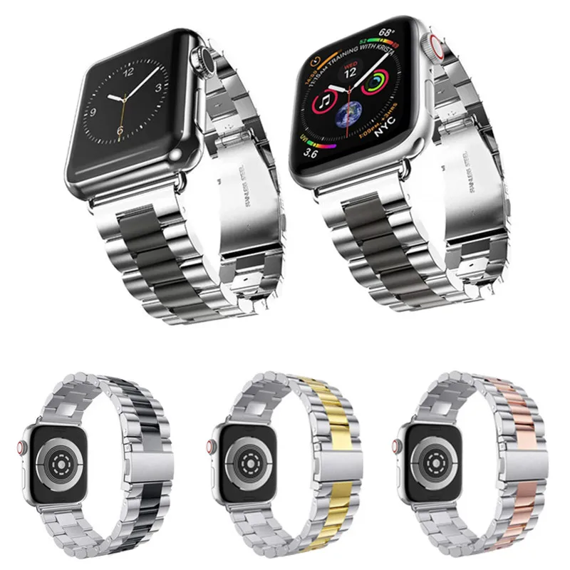 

Brand Stainless Steel Strap for Apple Watch Band Series 3/2/1 38mm 42mm Metal Sport Watchband for i watch series 4 40mm 44mm