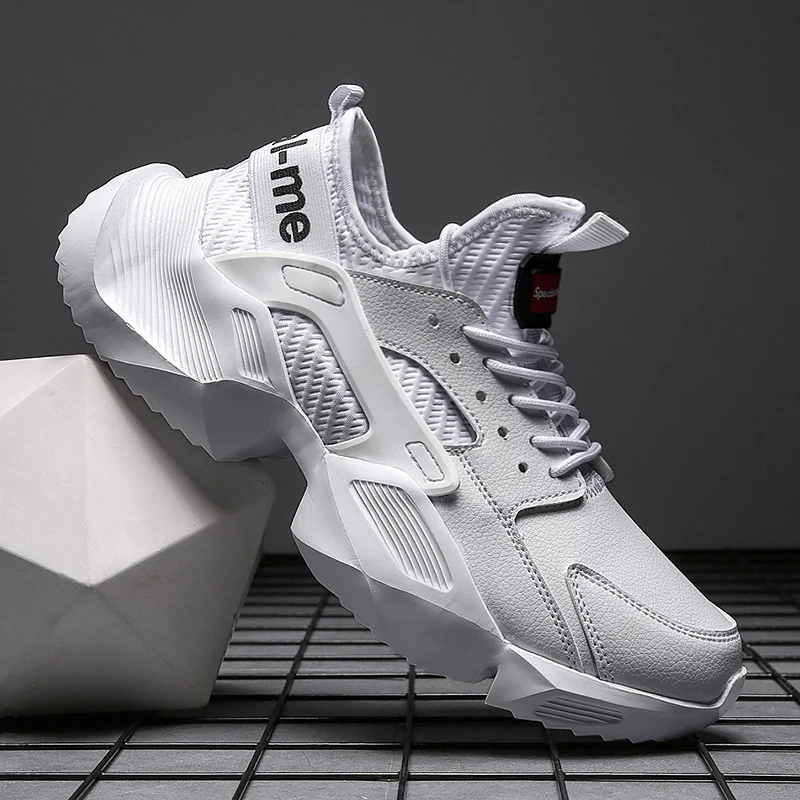 

Bomlight Mixed Colors Chunky Sneakers Shoes Men PU Leather Casual Dad Shoes Platform Damping Walking Shoe Silver Mesh Male Tenis