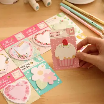 

2PC/lot flower heart Notepad / memo pads /Notes Index Flag Sticky Notes / label/message post marker/ bookmark/office and school