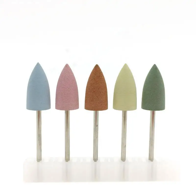 

5PC/set Bullet Head Nail Drills Rubber Silicon Bits Nail Buffer Milling Cutter For Manicure Nail File Polishing Tool