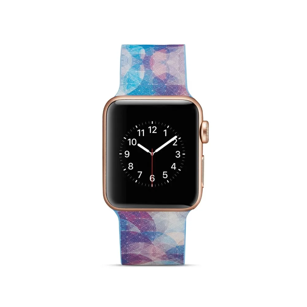 

Camouflage flowers print Colorful Silicone Replacement Sport Band For Apple Watch Series1234 Strap For iWatch Sports Edition