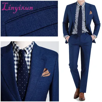 

Linyixun NEWMan Classic Suit Custom Made bule palace terno Men Suits For Wedding Groom Tuxedos For Men Suit Bridegroom