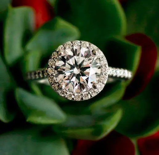 

Luxury Female White Round Engagement Ring Cute 925 Silver Jewelry Crystal Zircon Stone Ring Vintage Wedding Rings For Women