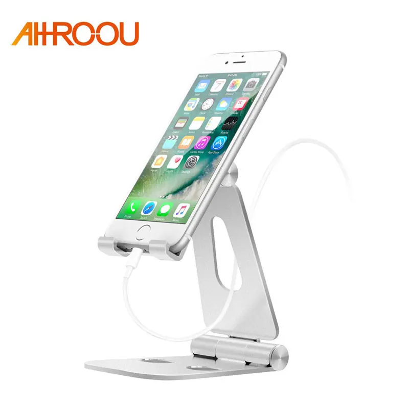 

AHHROOU Mobile Phone Holder Stand Aluminium Alloy Metal Tablet Stand Universal Holder for iPhone X/8/7/6 Plus Samsung Phone/ipad