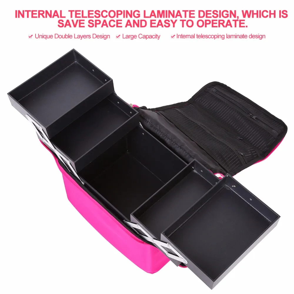 

Pro Makeup Storage Case Waterproof Oversized Cosmetic Detachable Case Bag Make Up Tool for Nail Art Brush Drill Equipment