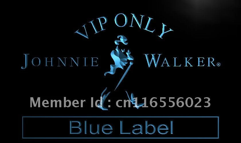 La480 Vip Only Johnnie Walker Blue Label Neon Sign Home Decor Crafts Plaques Signs Aliexpress